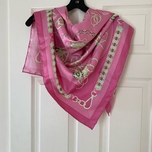 J. McLaughlin pink silk scarf
